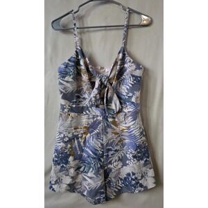 Honey Belle Tropical Print Keyhole Romper Size Medium